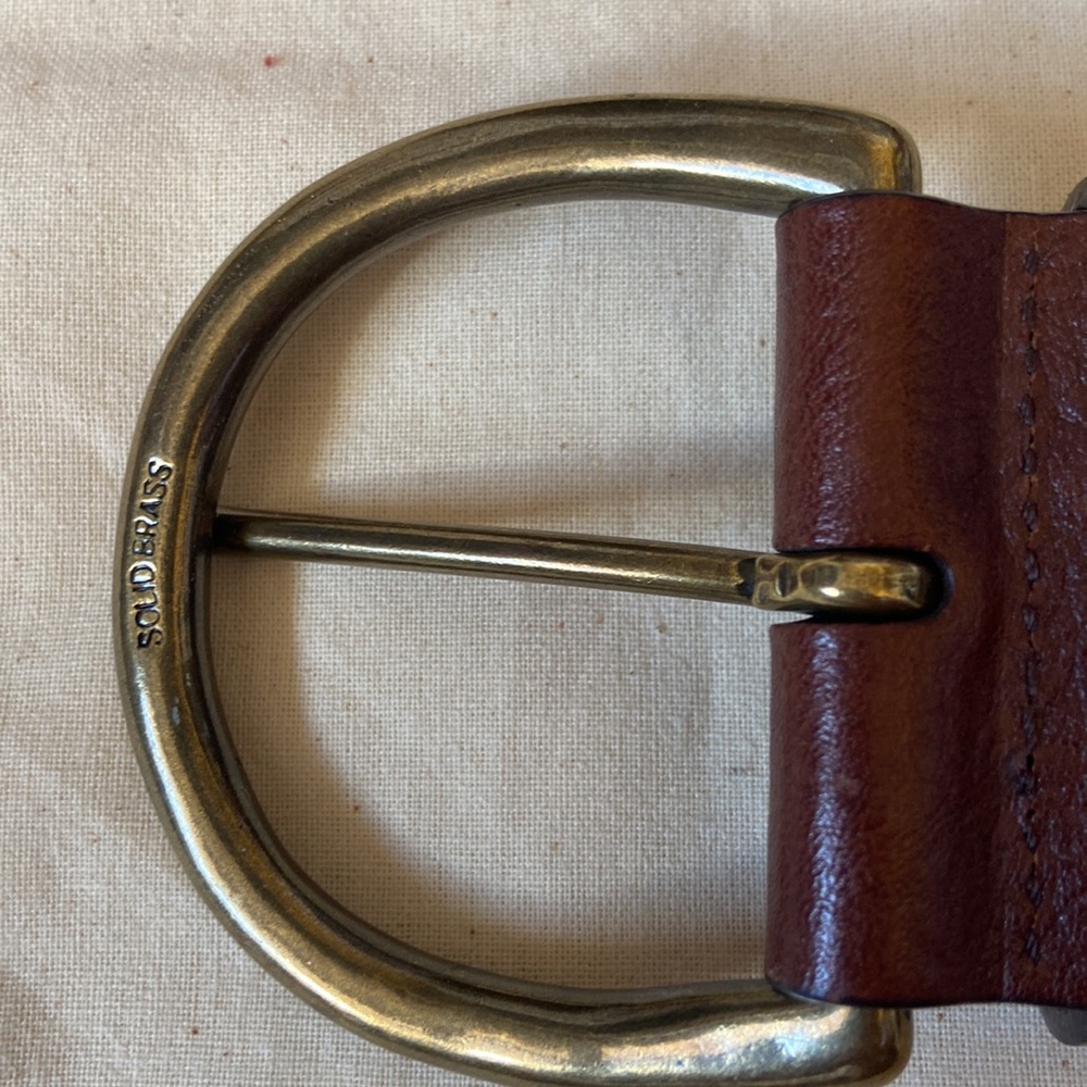 Lauren Ralph Lauren Cognac Brown Leather Belt Vintage - Picture 7 of 8